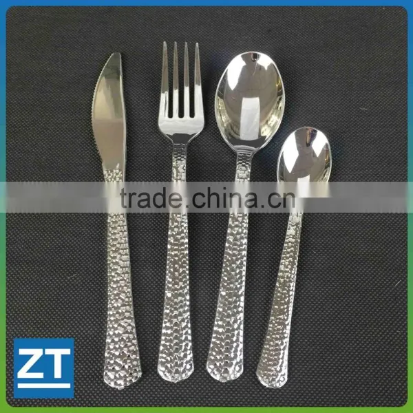 Disposable Plastic Silver Plated Flatware Set