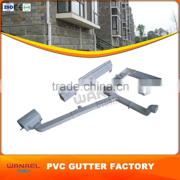 Plastic Materials Wanael 5.2inch, 7inch Gutter Cleaning, Square Plastic Rain Kenya PVC Gutter photo-4