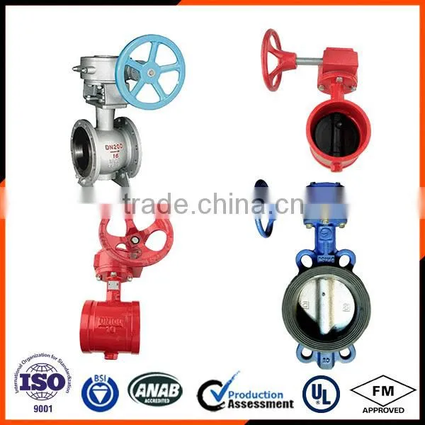 Handle Grooved wafer connection pneumatic Butterfly Valve For Fire Control