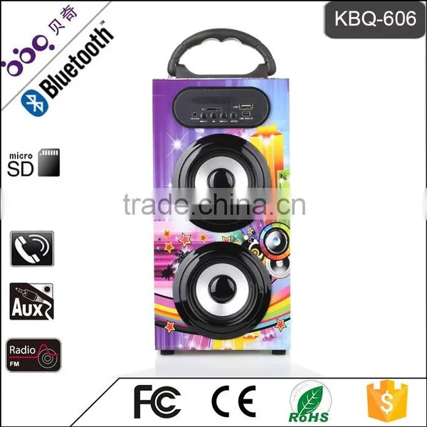 BBQ KBQ-606 10W 1200mAh Pro Audio Concert Wooden DJ Loudspeaker Box