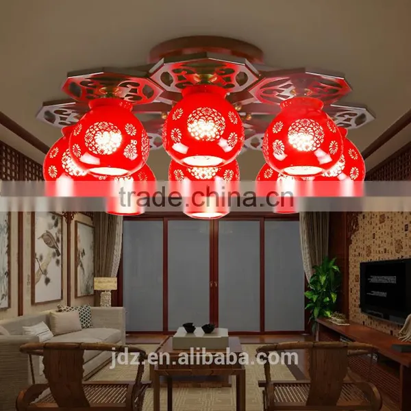 LED Morden Ceiling Light Beautiful Chandelier Jingdezhen Porcelain Light 9Head for Dining Bedroom Hotel Ceramic Lamp photo-6