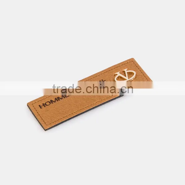 Mini Jeans Leather Patch With Customized Logo Private Brand Leather Patches photo-3