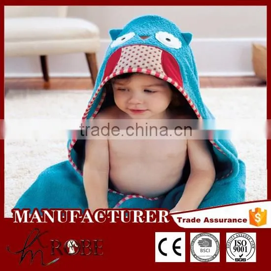 Embroidery 100% Cotton Terry With Hooded Baby Bath Robes Towels Fabric photo-3