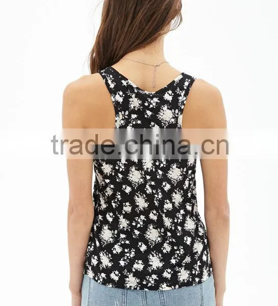 Women Tank Top Design 2014 Floral Print Racerback Women Tank Tops & Clothings China Supplier Online Shopping photo-4