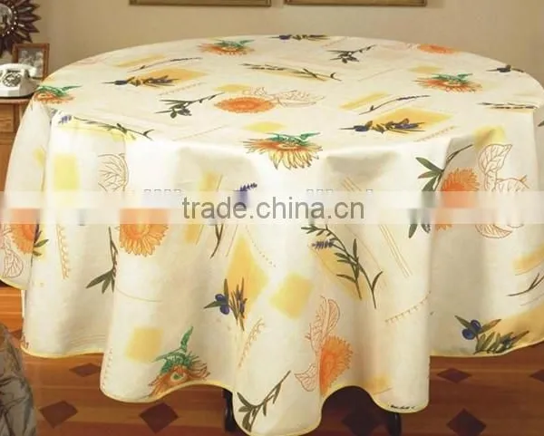 Hot Sale New Design Transfer Printed Design 100% Polester Table Cloth From Manufacturer