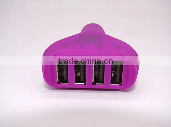 4.8A/6.8A Speed Fast Universal Portable Life 4usb Port Car Charger With Colorful photo-3