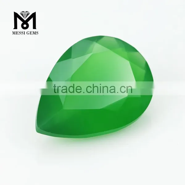 New Arrival Faceted Pear Cut 10 x 14 Loose Gems Green Jade photo-2