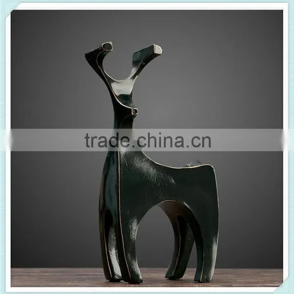 Resin Animal Shape Candle Holder Black Deer Candle Holder With Deer Shape Candle Stick photo-3
