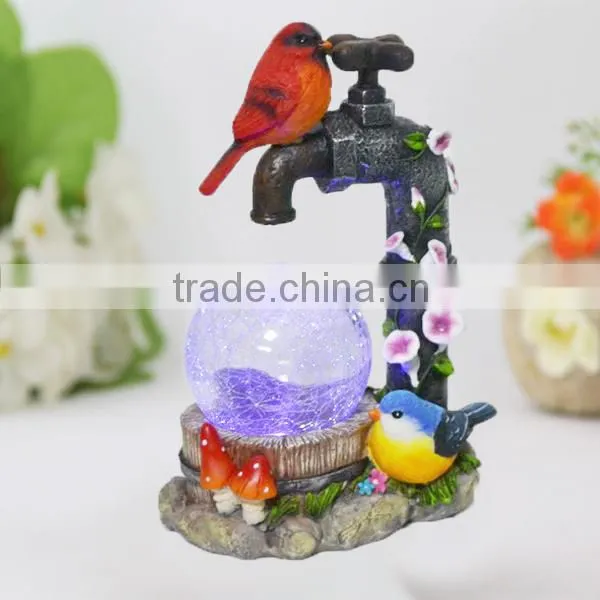 New Product Solar Resin Bird Glass Ball Lighting photo-4