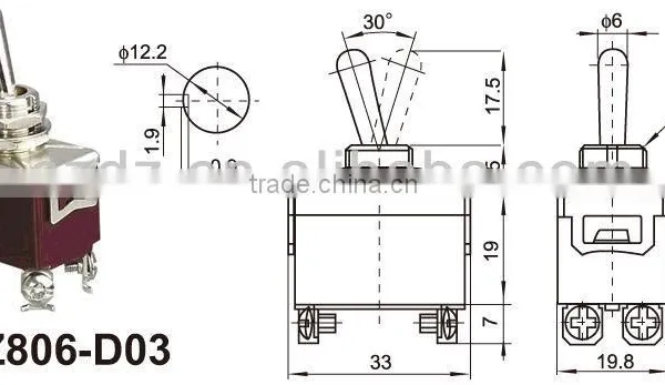 20A LED Plastic Toggle Switch,SPDT Toggle Switch 15A/25A 250VAC photo-3