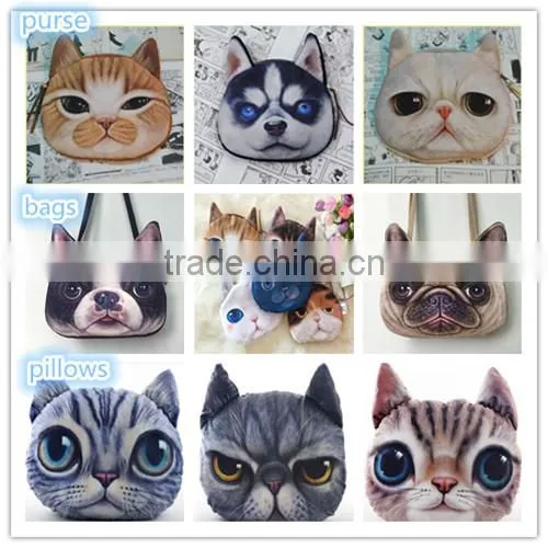Aimigou Cute Cat Dog Face Purse/cat Face Handbags /cat Face Pillows Wholesale photo-3