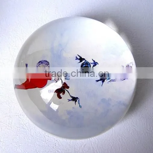 2016 Wholesale 3d Laser Engraved Crystal Half Ball Domed Crystal Paperweight photo-3