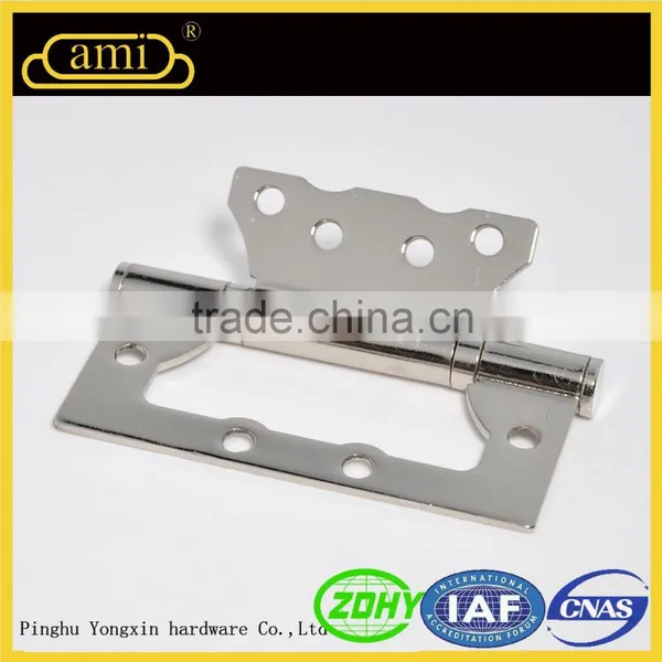 Bright Chrome Room Wooden Door Flush Metal Hinge