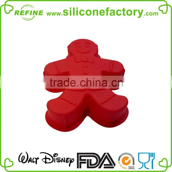 2015 Hot Sale Christmas Nonstick Silicone Cake Baking Mold in Ginger Shape photo-3