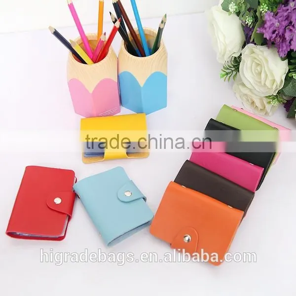 Faux Leather Card Holder Bags Leather 24 Credit Card photo-2