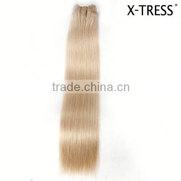 20inch Platinum Blond 60color 100g European Hair Silk Straight Hot Selling From Chinese Factories Hair Weft Extension photo-3