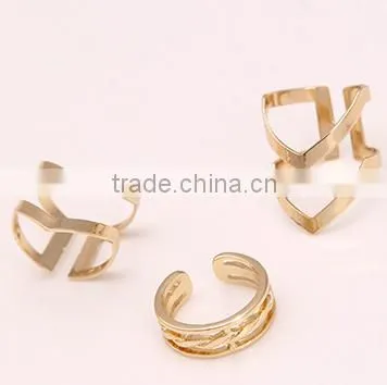 New Stainless Steel Jewelry Triangle Set Rings photo-6