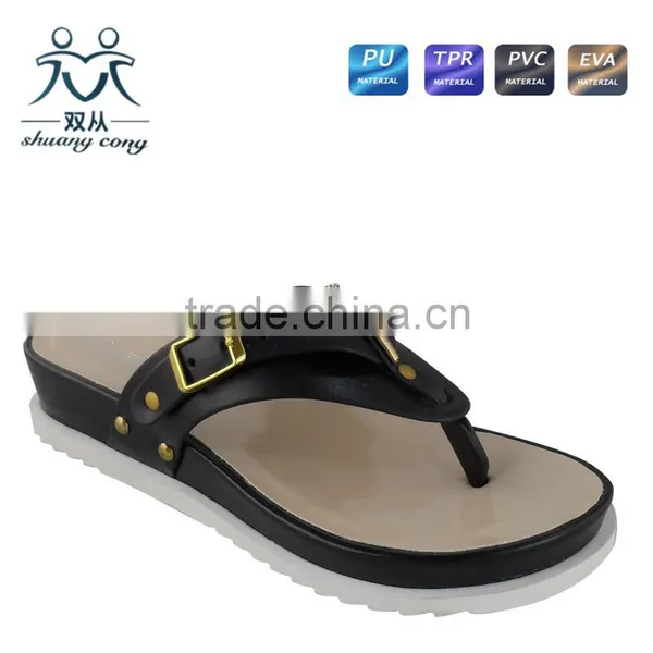 Colorful Hot Sale High Heel Flip Flop PU Casual Slipper and Shoes for Women photo-2
