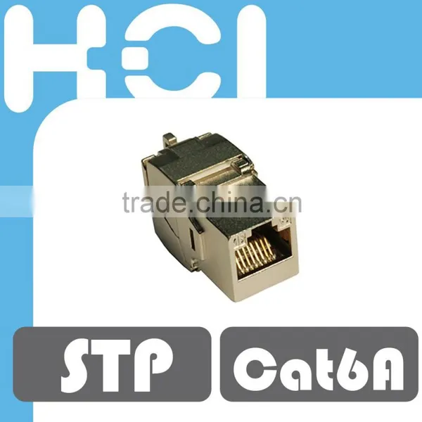 RJ45 STP 8P8C Connector Slim Version Cat6A Keystone Jack photo-2