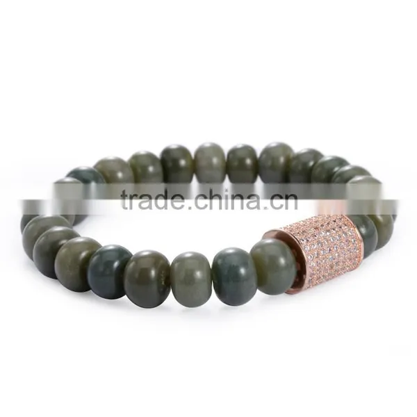 2016 Hot Handmade Fashion Tibetan Jewelry Green Bracelet Bangle Bead With Diamond photo-3