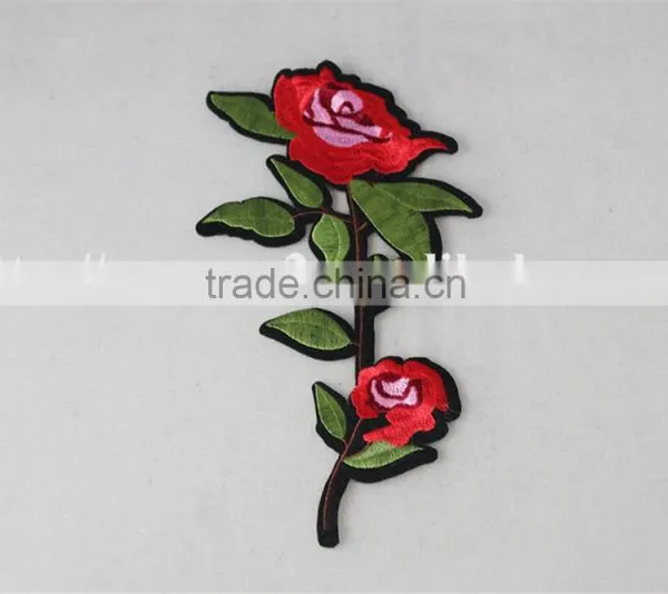 Good Looking 15*24cm Embroidery Rose Patches Leather Patch Snapback for Sale photo-2