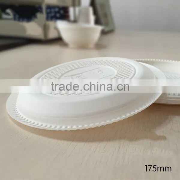 New 7inch White Round Disposable Plastic Food Plates and Dishes Eco Product photo-2