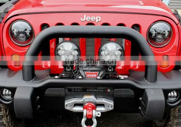 40W 7in Round 4WD Off-road Truck SUV Automotive Vehicles Sealed Dual Beam Led Headlight Lamp Dual Beam With H4 Plug Halo Ring photo-5
