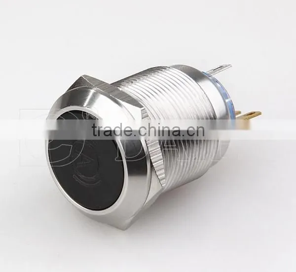 LAS1-22F-11 22mm Flat Shape Plastic Head Stainless Steel Solder Terminal Push Button Switch photo-2