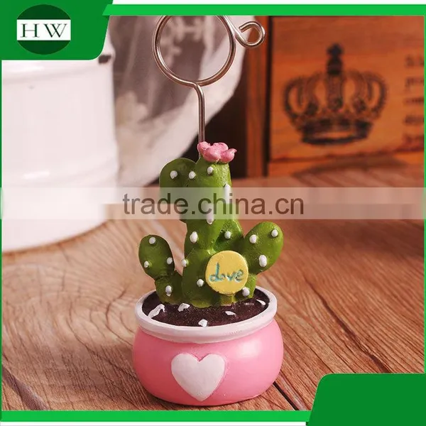 Cheap Mini Resin Cartoon Plant Pot Cactus Photo Name Business Card Holder photo-5