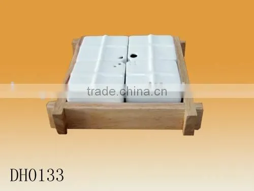 Factory Direct Wholesale Creative Tofu Ceramic Salt and Pepper Set photo-6