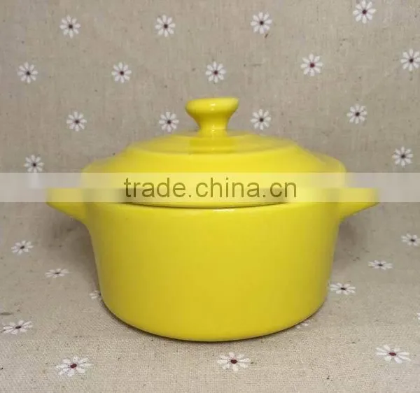 Stocked Ceramic Soup Pot Milk Pot Bakeware Bowl With Handle photo-5