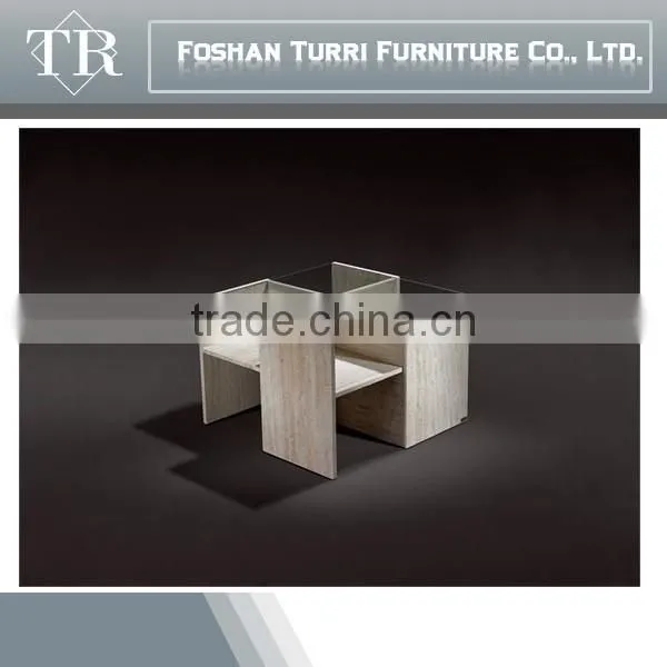 Modern Luxury Marble Base With Tempered Glass Top Coffee Table photo-2