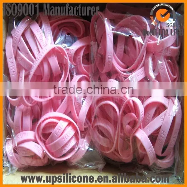 Breast Cancer Silicone Bracelets , Breast Cancer Awareness Promotional Gift Silicone Bracelet Wholesale photo-5