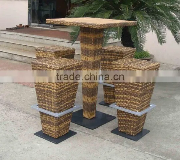Great Nice Outdoor Rattan Bar Furniture Bar Stools With Padded photo-2