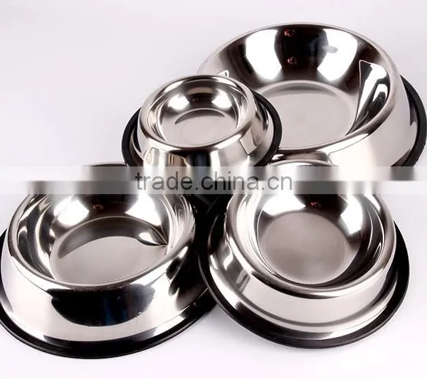 Best Selling Product Wholesale Skidproof Cheap 201 Stainless Steel Dog Bowl With Silicone Ring photo-4