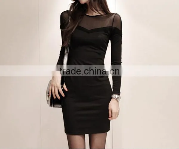 Lady Sexy Mesh Net Long Sleeve Bodycon Bandage Dress , Underwear Women Mini Short Fashion Party Dresses photo-4
