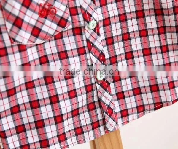 2015 Summer Boy's Short Sleeve Shirts Children Checked Shirts Latest Styles of Boys Shirt Blouse photo-6