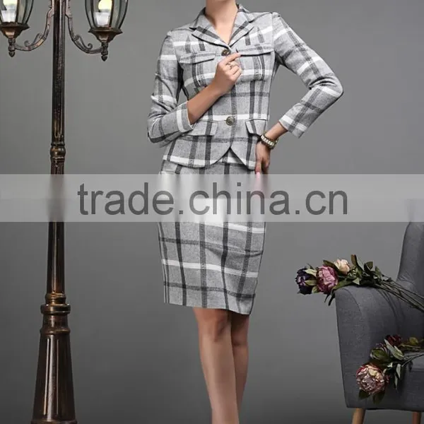 Fashion Ladies Skirt Suits Custom Women Suit WMS27 photo-4