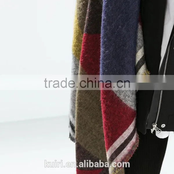 The New Bump Color Bevel Thickening Tassel Burrs Scarves Cloth Grid and Long Big Shawl photo-2