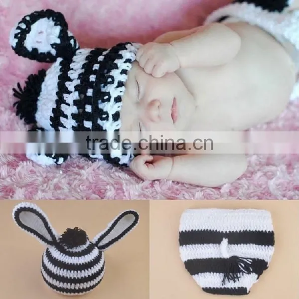 Knitted Animal Hats Soft and Colourful Yarns Handmade Baby Clothing Newborn Crochet Knit Beanie Hat Set photo-2