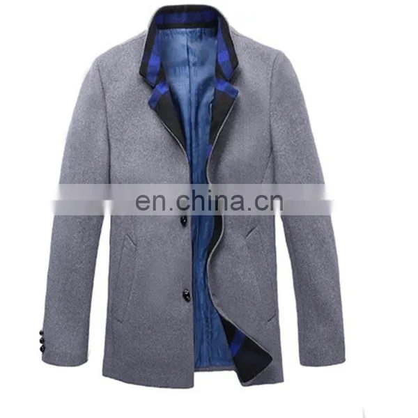 100% Wool Lapel Stripes Two Buttons Cheap Mens Designer Winter Coat photo-4