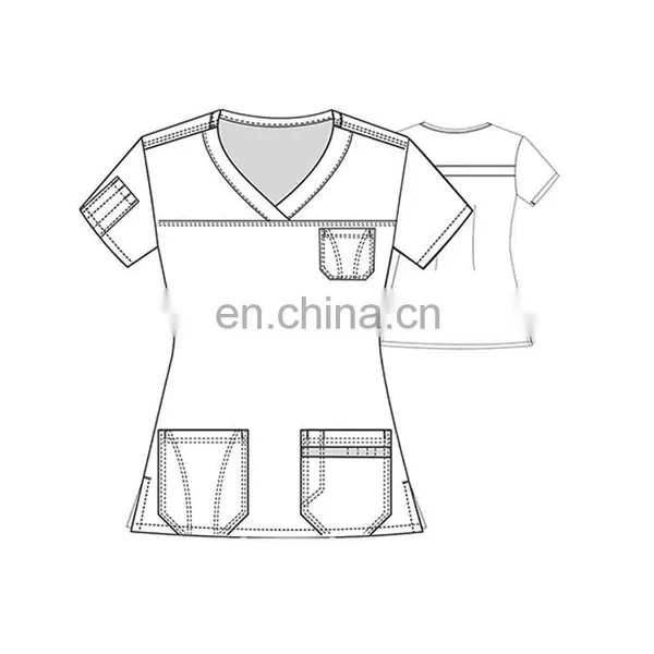 100% Cotton Short Sleeve Scrub Suit Design photo-4