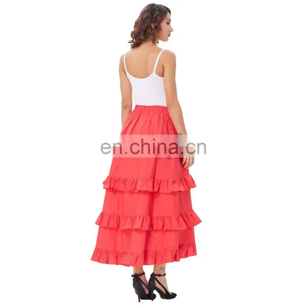 Belle Poque Women's Costume Cotton Red Retro Vintage Gothic Skirt High Low Skirt BP000222-2 photo-5