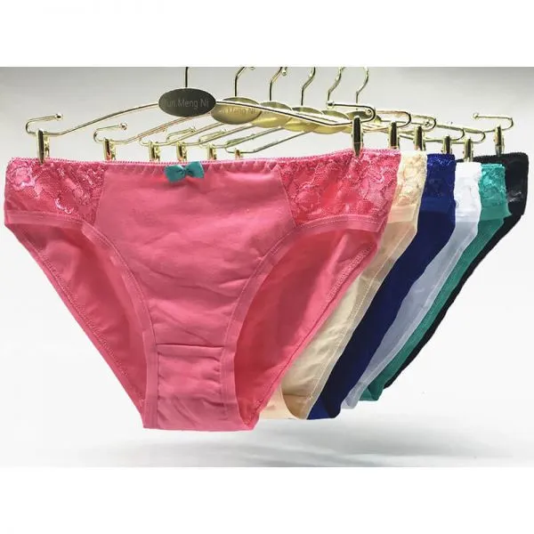 Yun Meng Ni Sexy Underwear Soft Lace Trim Ladies Briefs Big Size XXL XXXL XXXXL Cotton Women Panties photo-4