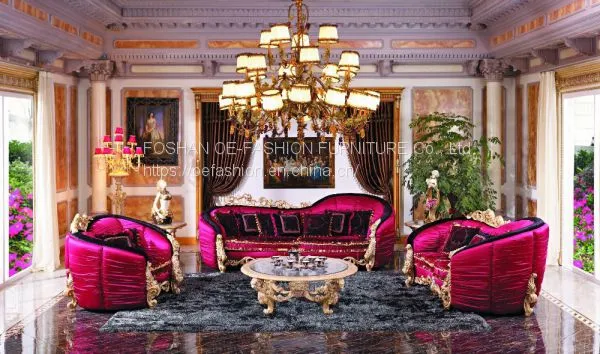OE-FASHION American Style Antique Style Red Latest Design European Style Sofa