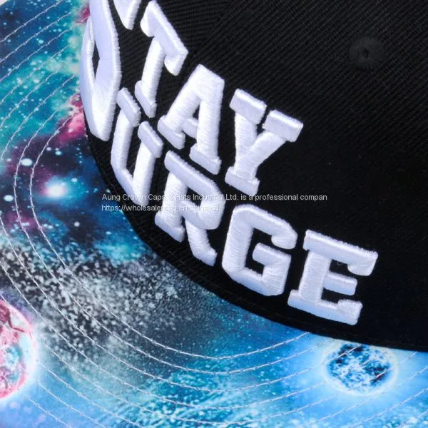 China Acrylic 6 Panel Black Custom 3D Embroidery Snapback Hats photo-4