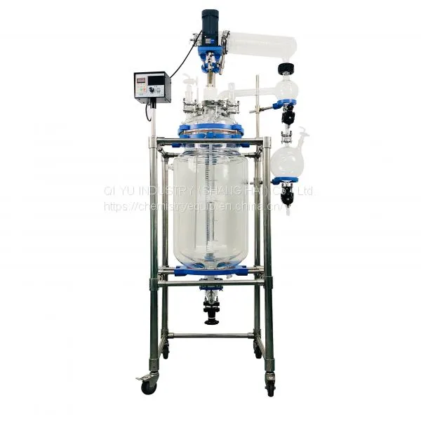 50L High Quality Chemical Mixing Jacketed Glass Reactor Stirrer