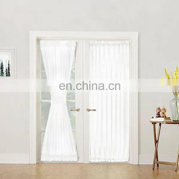 2019 Latest Linen Textured Turkish Rideaux Salon Voile Curtains Linen Curtains With Polyester Voile
