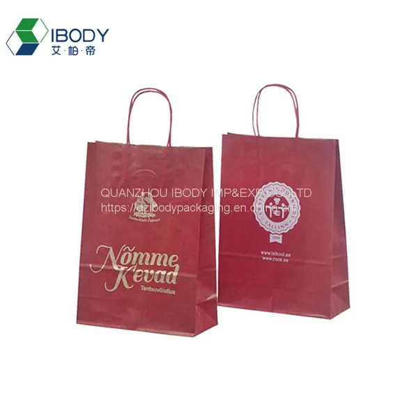 Customized Beverage Doggie Bag Take Away Food Bag Disposable Kraft Paper Bag photo-2