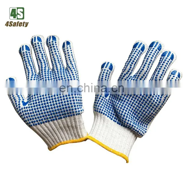 4SAFETY Double Side PVC Dotted Cotton Gloves for Dubai UAE and Qatar Market photo-3